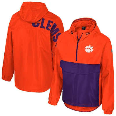 Men's Colosseum  Orange Clemson Tigers Reloaded Anorak Half-Zip Jacket