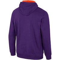 Men's Colosseum Purple Clemson Tigers Half-Zip Hoodie