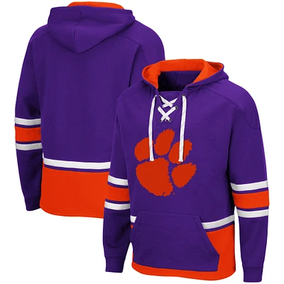 Chandail à capuchon Colosseum pour hommes Clemson Tigers lacets 3.0 violet