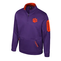 Men's Colosseum Purple Clemson Tigers Mainframe Quarter-Zip Fleece Jacket