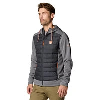 Men's Columbia  Black Clemson Tigers Out-Shield Hybrid Full-Zip Hoodie Jacket