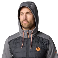 Men's Columbia  Black Clemson Tigers Out-Shield Hybrid Full-Zip Hoodie Jacket