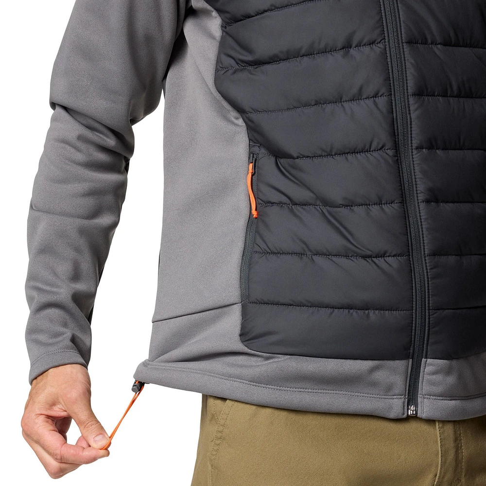 Men's Columbia  Black Clemson Tigers Out-Shield Hybrid Full-Zip Hoodie Jacket