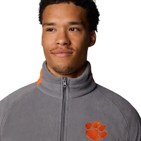 Men's Columbia  Gray Clemson Tigers Flanker IV Fleece Raglan Full-Zip Jacket