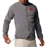 Men's Columbia  Gray Clemson Tigers Flanker IV Fleece Raglan Full-Zip Jacket