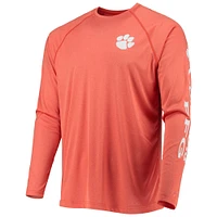 Men's Columbia Orange Clemson Tigers Terminal Tackle Omni-Shade Raglan Long Sleeve T-Shirt
