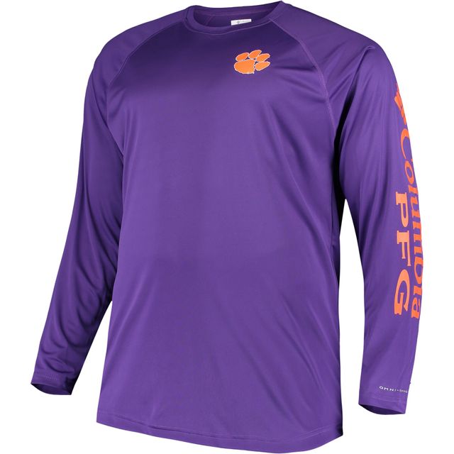 Columbia Purple Clemson Tigers Big & Tall Terminal Tackle T-shirt à manches longues Omni-Shade pour homme