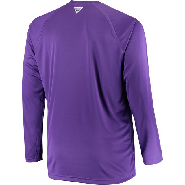 Columbia Purple Clemson Tigers Big & Tall Terminal Tackle T-shirt à manches longues Omni-Shade pour homme