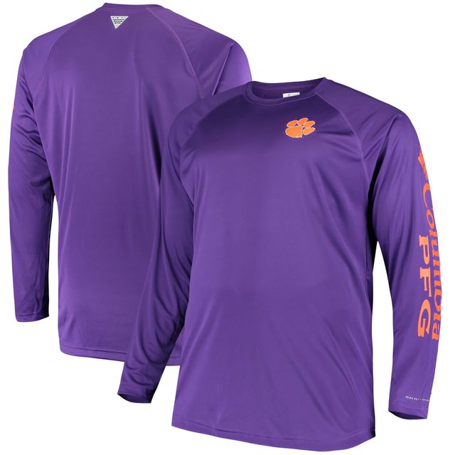 Columbia Purple Clemson Tigers Big & Tall Terminal Tackle T-shirt à manches longues Omni-Shade pour homme