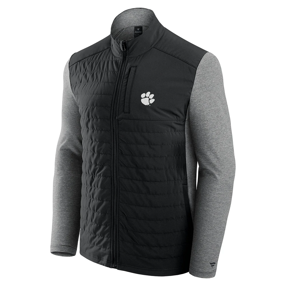 Men's Fanatics Black Clemson Tigers Tonal Primary Logo Full-Zip Jacket