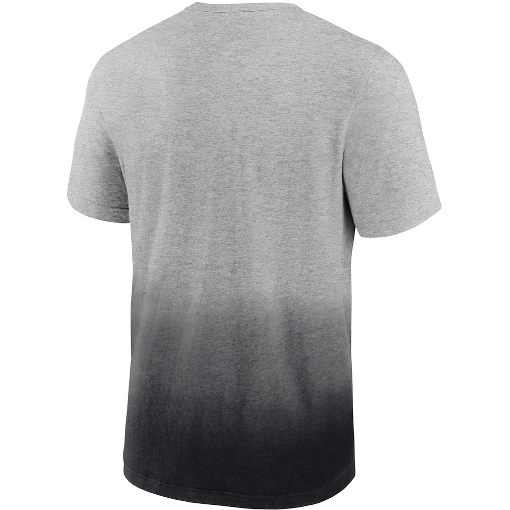 Men's Fanatics Heathered Gray/Black Clemson Tigers Team Ombre T-Shirt