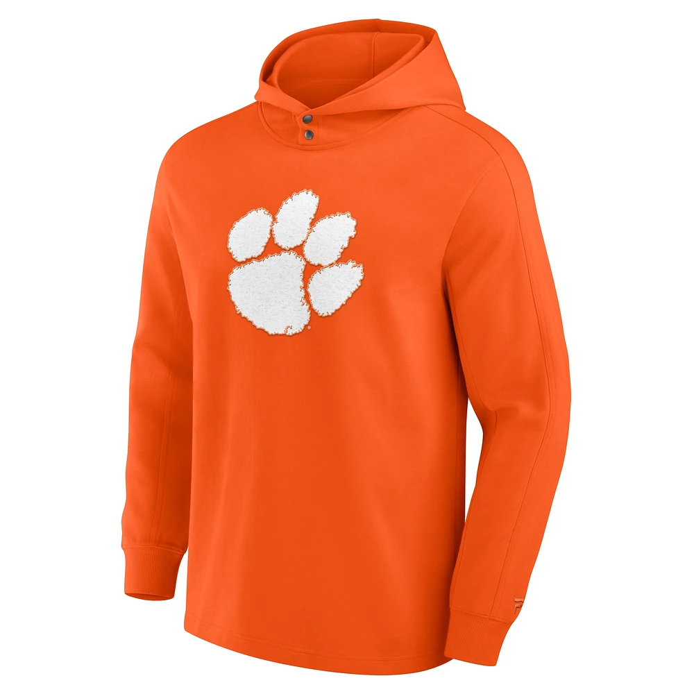 Men's Fanatics Orange Clemson Tigers Blaze Tri-Blend Pullover Hoodie