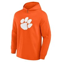 Men's Fanatics Orange Clemson Tigers Blaze Tri-Blend Pullover Hoodie