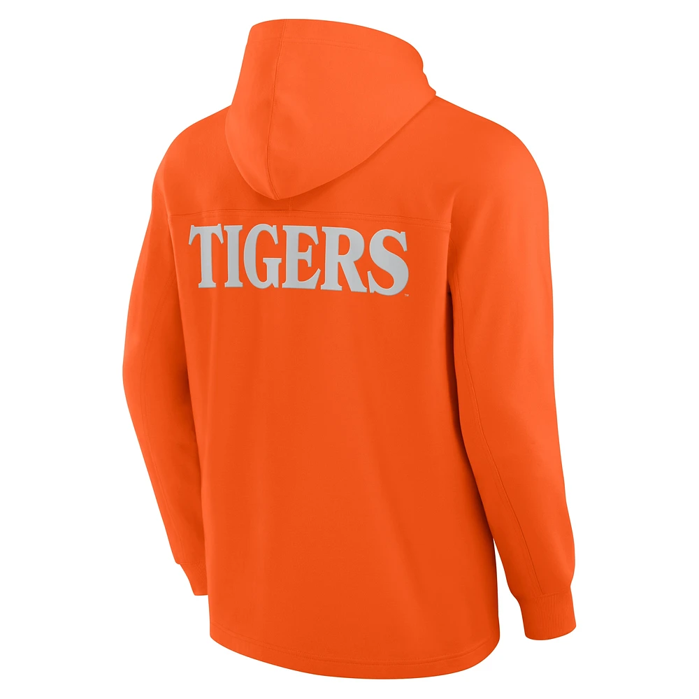 Men's Fanatics Orange Clemson Tigers Blaze Tri-Blend Pullover Hoodie