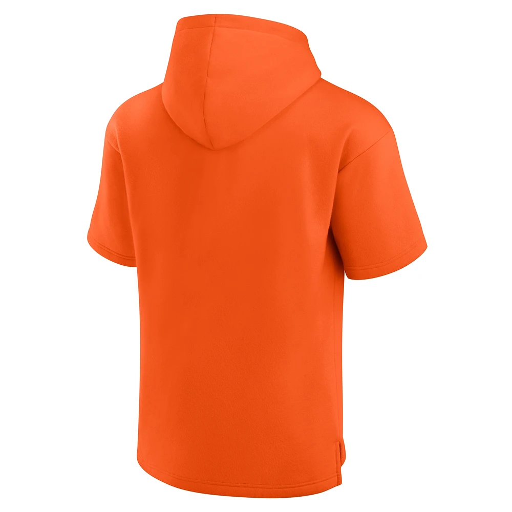 Sweat à capuche manches courtes Fanatics Orange Clemson Tigers Ready pour hommes