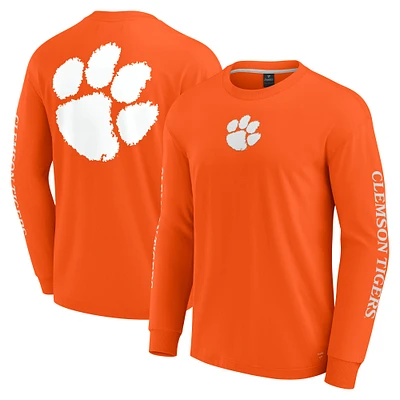 T-shirt à manches longues orange Clemson Tigers pour hommes Fanatics Strive