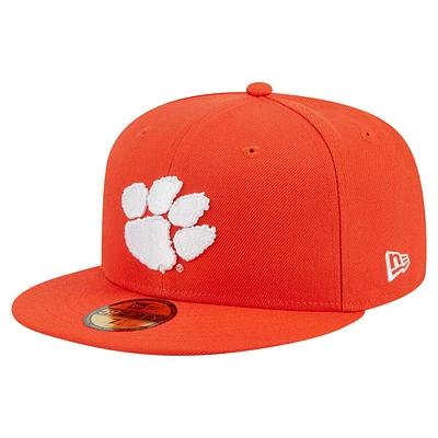 Casquette ajustée 59FIFTY orange des Clemson Tigers de New Era pour homme