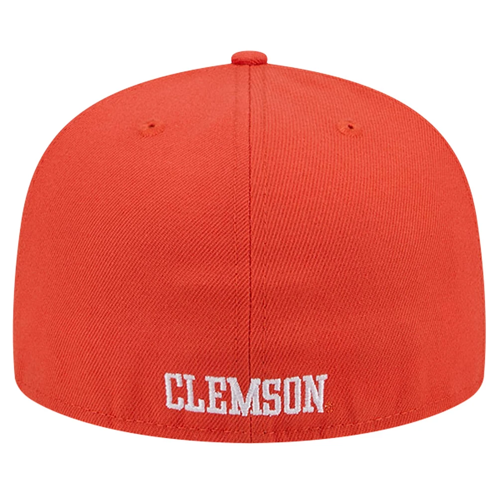 Men's New Era Orange  Clemson Tigers Throwback 59FIFTY Fitted Hat