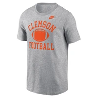 Men's Nike Heather Gray Clemson Tigers Legacy Football Icon T-Shirt
