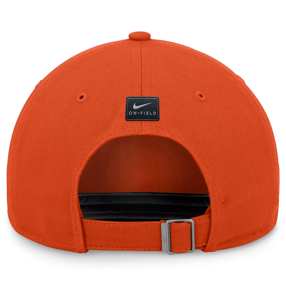 Men's Nike Orange Clemson Tigers 2024 On-Field Club Adjustable Hat
