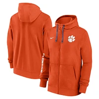 Men's Nike Orange Clemson Tigers 2024 Sideline Full-Zip Hoodie