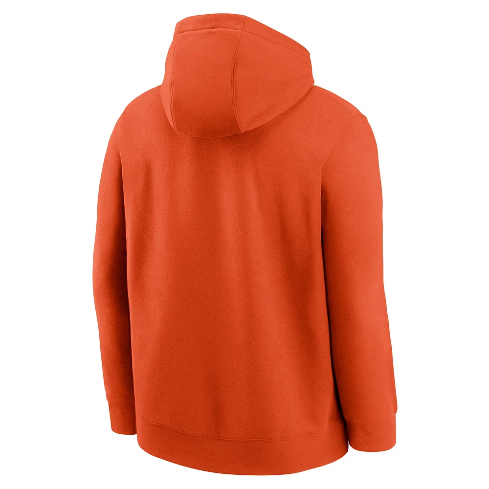 Men's Nike  Orange Clemson Tigers Basketball Icon Club Fleece Pullover Hoodie