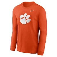 Men's Nike Orange Clemson Tigers Primary Logo Long Sleeve T-Shirt