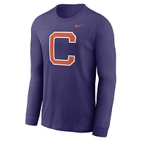 Men's Nike Purple Clemson Tigers Alternate Logo Long Sleeve T-Shirt