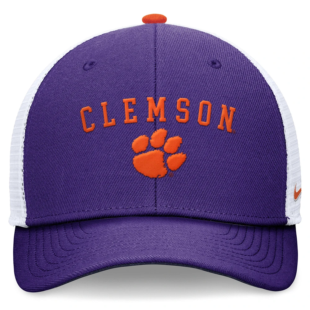 Casquette ajustable avec lettre et logo Nike Clemson Tigers pour hommes, violet