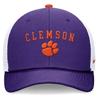 Casquette ajustable avec lettre et logo Nike Clemson Tigers pour hommes, violet