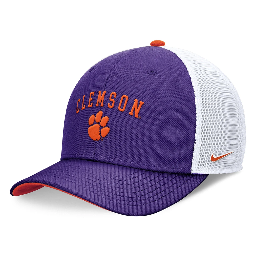 Casquette ajustable avec lettre et logo Nike Clemson Tigers pour hommes, violet