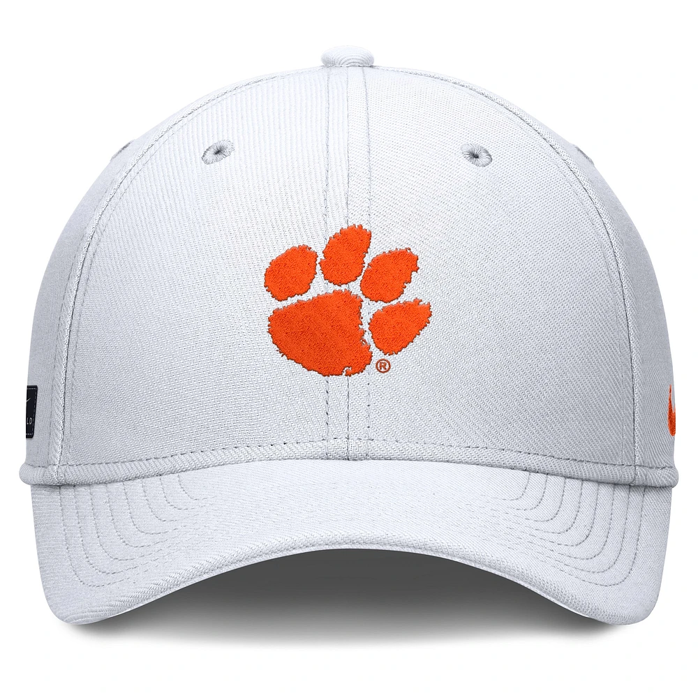 Men's Nike White Clemson Tigers 2024 On-Field Swoosh Flex Hat