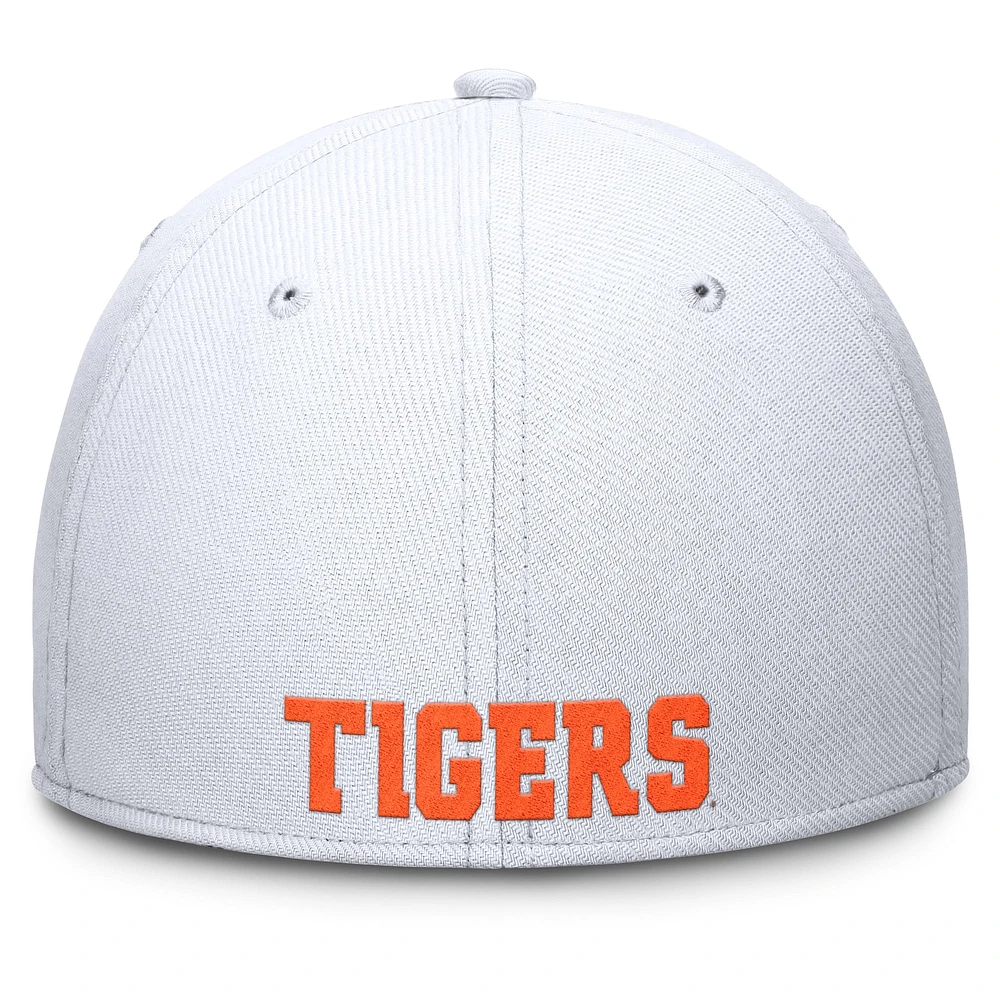 Men's Nike White Clemson Tigers 2024 On-Field Swoosh Flex Hat