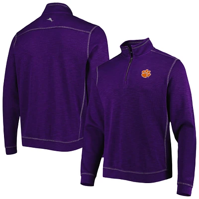 Tommy Bahama Purple Clemson Tigers Sport Tobago Bay Tri-Blend Mock Neck Half-Zip Jacket
