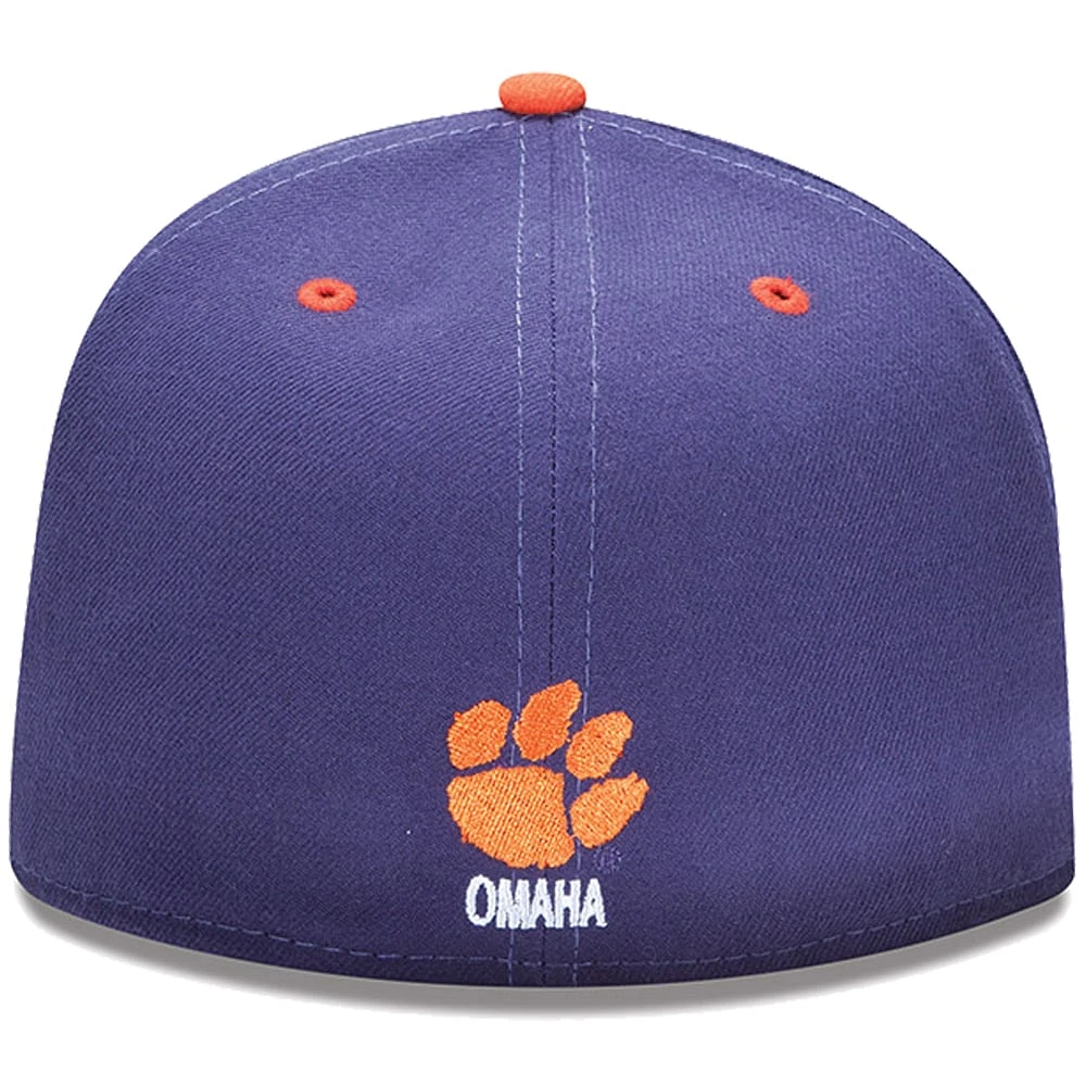 Casquette ajustée basique 59FIFTY Clemson Tigers New Era - Violet/Orange