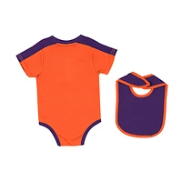 Newborn & Infant Colosseum Orange Clemson Tigers Encore Bodysuit Bib Set