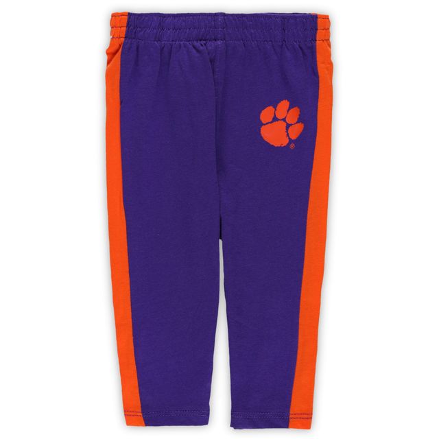 Ensemble body et pantalon de survêtement à manches longues Clemson Tigers Little Kicker orange/violet pour nouveau-né bébé