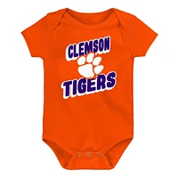 Newborn Orange Clemson Tigers Sunday Comics 3-Pack Bodysuit Set
