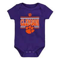 Newborn Orange Clemson Tigers Sunday Comics 3-Pack Bodysuit Set
