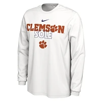Nike  White Clemson Tigers 2023 On Court Bench Long Sleeve T-Shirt