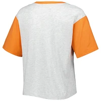 Women's '47 Gray/Orange Clemson Tigers Dolly Cropped V-Neck T-Shirt