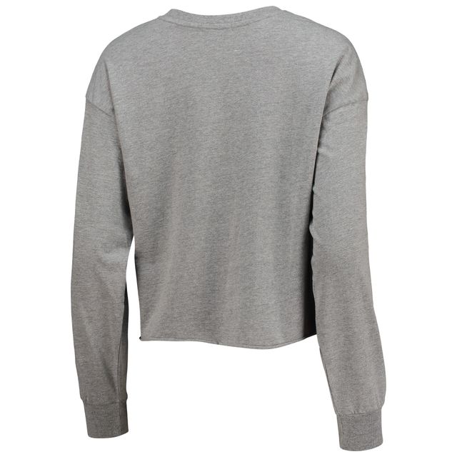 T-shirt court à manches longues Clemson Tigers Ultra Max Parkway '47 gris chiné pour femme