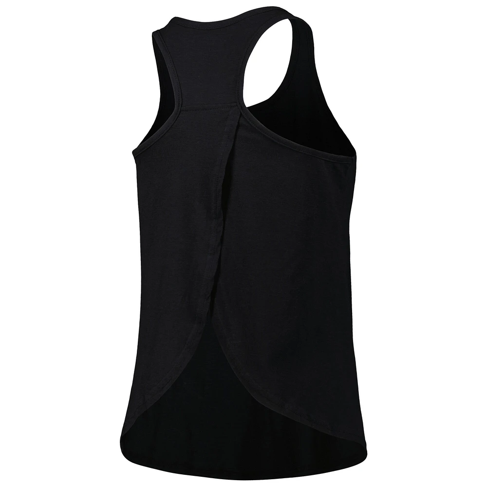 Women's Black Clemson Tigers Charm 2.0 Scoop Neck Open Back Racerback Tank Top
