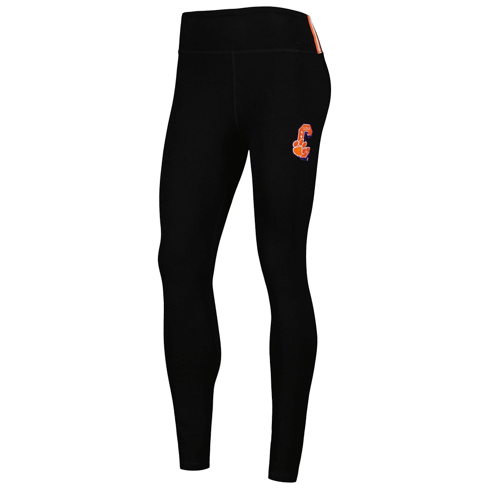 Women's Black Clemson Tigers Classic 3-Hit Jersey Leggings
