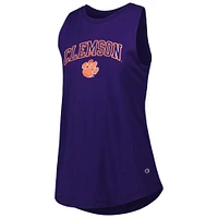 Women's Champion Purple Clemson Tigers Arch Logo Tank Top