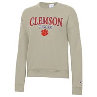 Women's Champion Tan Clemson Tigers Powerblend Pullover Sweatshirt