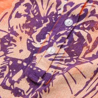 Womens Clemson Tigers Original Retro Brand Orange Relaxed Henley Tank Top