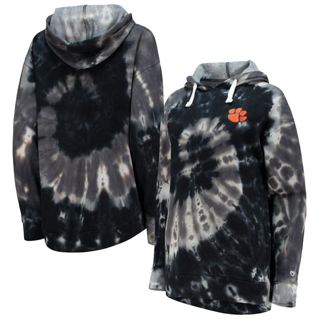 Chandail à capuchon surdimensionné noir Colosseum Tigers Slow Ride Spiral pour femmes