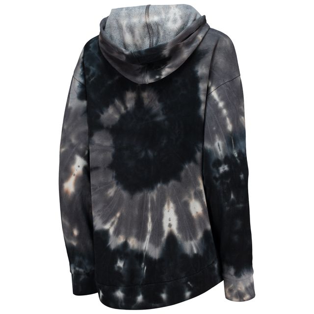 Chandail à capuchon surdimensionné noir Colosseum Tigers Slow Ride Spiral pour femmes