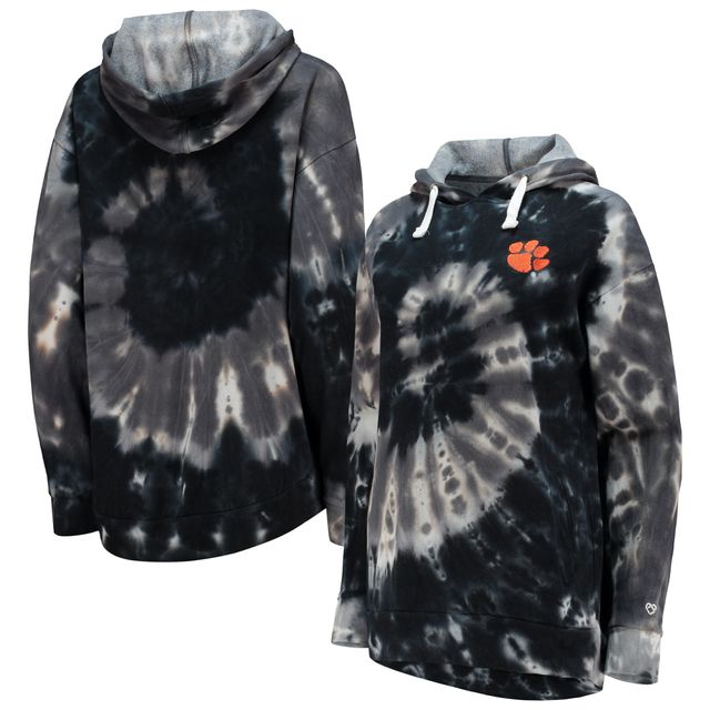Chandail à capuchon surdimensionné noir Colosseum Tigers Slow Ride Spiral pour femmes